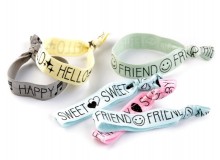 Zopfgummi Armband Falzgummi mit Schrift